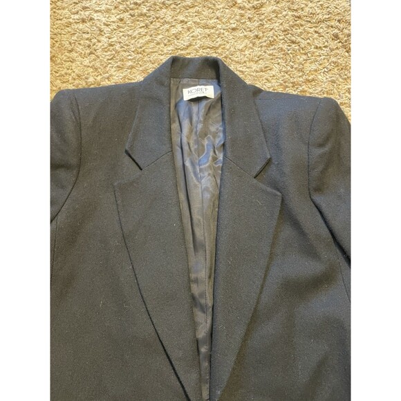 Vintage Koret Career Women’s 100% Wool Lined Blazer Suit Jacket Black Size M/L - Picture 4 of 10